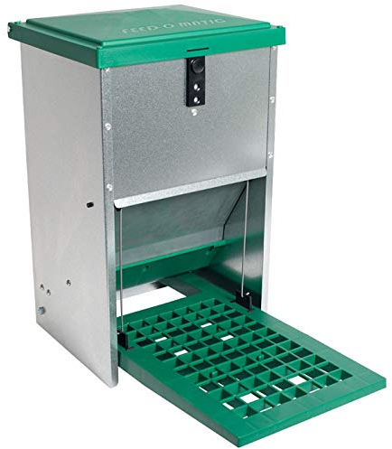 VOSS.farming Feed-O-Matic Geflügelfutterautomat mit Trittplatte, verzinkt, 8kg, Hühner Küken Enten Gänse
