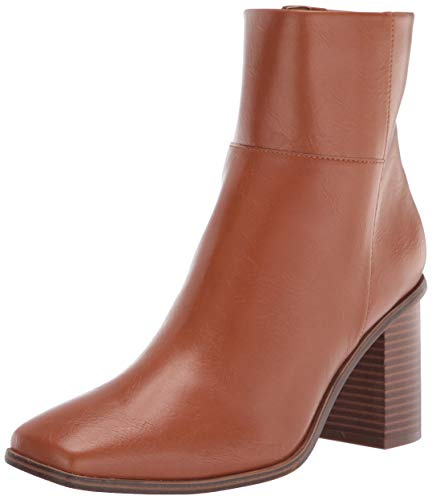 The Drop Botín para Mujer, Ibita, con Cremallera Lateral y Tacón Alto, Coñac, 38,5