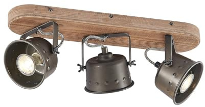 Lindby Ceiling Light Rubinjo dimmable (Vintage, Antique) in Black Made of Metal for e.g. Living Room & Dining (3 Light Sources GU10) from floodlight Spotlight