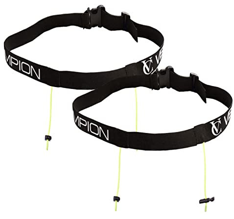 VeloChampion Cinturón para Correr – Elástico Elástico con Cierre de Clip para Triatlón, Maratón, Ciclismo y Portadoras de Carreras (Niños/XS Adulto, 2)