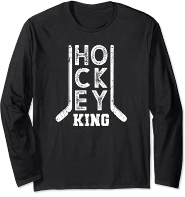 Hockey König Männer Jungen Eishockey Langarmshirt