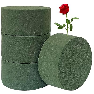 TAFACE 4 Stück Blumenschaum, runder Blumenschaum, Nasser und trockener Blumenschaum, Blumenstraußschaum, Blumenarrangement für Hochzeiten und Blumenläden (grün)