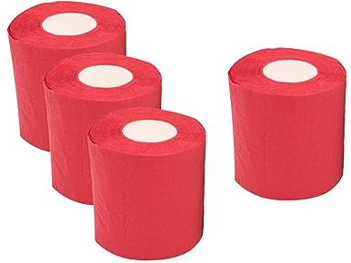 Toilettenpapier, Toilettenpapierrolle, buntes Toilettenpapier, Rot, 4 Stück