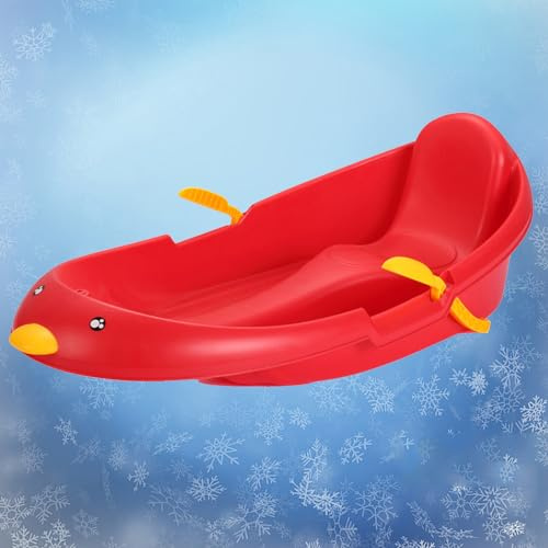 Children's Snowboard Sled, Thickened Wear-Resistant Sled, Winter Sled, Plastic Sled, Adult Sled with Backrest