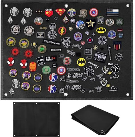 Patches Klett Wand, 60 x 45cm Taktische Militär Patch Holder, Wand Klettfläche Klettmatte Taktische Patch-Display-Tafel Board Organizer Display Tafel Mit Ösen für Aufklebern Stempeln Abzeichen