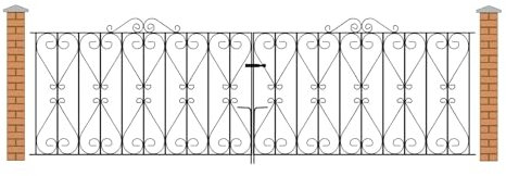 Regent Scroll Metal Garden Driveway Gates Galvanised Wrought Iron Style Swing Gate (3048mm (10ft) Gap X 914mm High RDZP19)