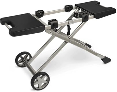 BURNHARD® - Deutsche Marke - Rollwagen für Gasgrill Wayne, Gestell aus massivem Stahl, Kunststoff Seitentische
