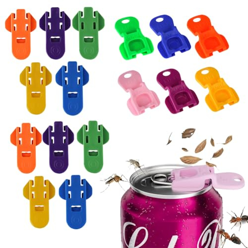 16 Pezzi Tappi per Lattine Bibite, Protettivi per Bevande, Apriscatole, Anticenere e a Prova di Insetti, Coperchi per Lattine Birra di Bevande Riutilizzabili, Adatto per Cola, Birra