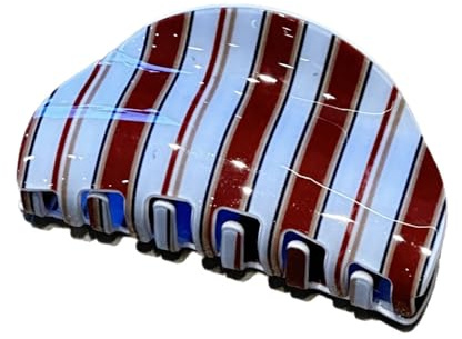 1PC Blue Caramel Striped Hair Clips Women Shaped Hair Clip Sports Hair Accessory Shark Clips Premium&Versatile Ponytail Barrettes Hair Claws Fashion Hair Claw for Women's Commuting Daily Hairstyles
