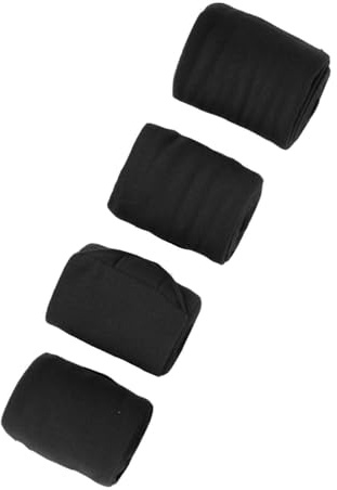 Sorandy 4 St Hästpolo-benlindor, Förtjockat Skyddande Benbandage i Fleece, Anpassningsbart Designbandage, Idealiskt för Ridtillbehör (Svart)