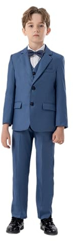 Genérico 2026 Traje Formal Infantil de Negocios con Chaqueta Chaleco y Pantalones para Ceremonias (Dark Blue, 10-11 Years)