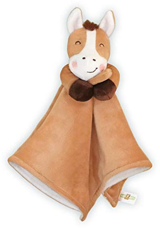 Baby Aves Horse Lovey Baby Security Blanket - Pony Stuffed Plush Animal Blankie 13x13 inches (Brown)