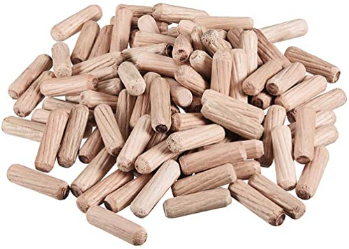 TERF® Holzdübelstifte, 8 mm x 25 mm, Massivholz, getrocknet, geriffelt, abgeschrägt, Hartholzstäbe, Möbel für professionelle Tischler, Heimwerker- und Bastelprojekte, 200 Stück