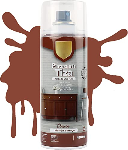 H HANSEL HOME Pintura Spray a la Tiza Acabado Ultra Mate - Marrón Vintage 400ml