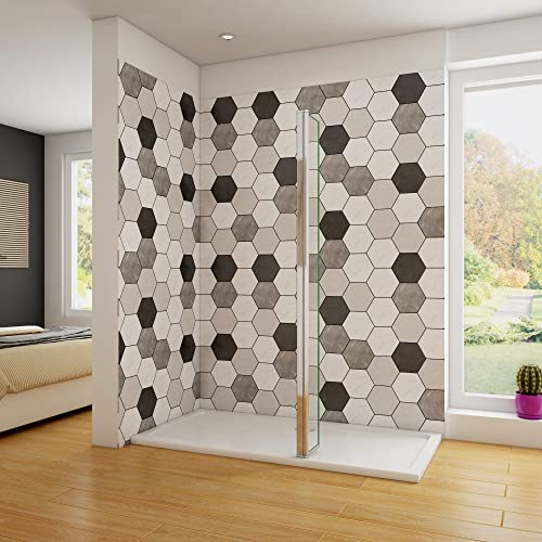 OCEAN ITALY Paretina Mobile Paraspruzzo per Walk In Parete Doccia 30x200cm Vetro da 8 mm Temperato Trasparente Anticalcare