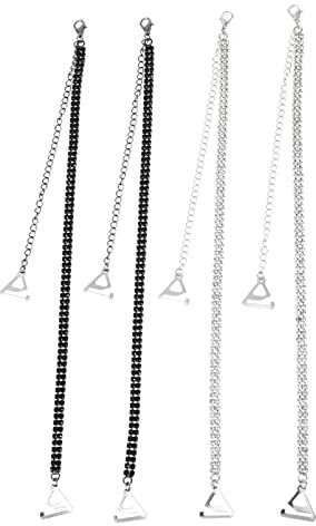 VALICLUD Correas de Sujetador- 2 Pares de Perlas Hombros Sujetador Metal Ajustable Cinturones para