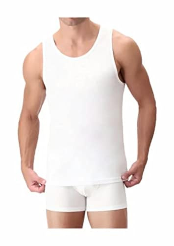 Liabel Canotta Intima Uomo 100% Cotone Filo di Scozia Canottiera Intima Uomo 03050 223 (3 Pezzi Bianco, 3XL)