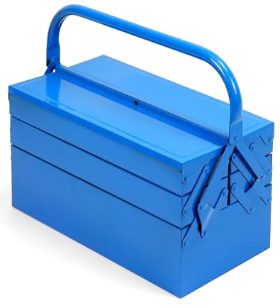 QWORK® Werkzeugkiste, werkzeugkoffer metall, werkzeugkästen, 400 * 200 * 200mm