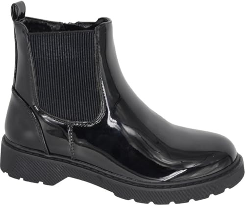 Cipriata Girls Mira Ankle Boots With Zip Fastening Patent Black