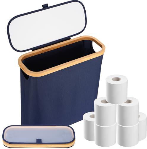 BAM BOO BOX Papier porte toilette en bambou - Support de papier toilette - Organiseur de salle de bain