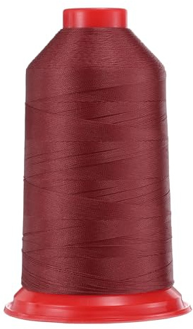 QUARKZMAN 1968 Yards Fil à Coudre en Nylon Lié Taille 280D/3 Fil à Coudre en Nylon pour Usage Intensif pour Extérieur pour Cuir Jeans et Tissage Artisanat Machine DIY Rouge Bourgogne