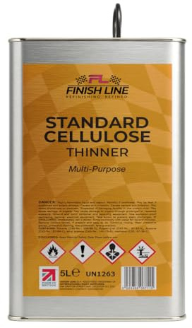 Finish Line Standard Cellulose Thinner, Multi-Purpose Paint Solvent for Lacquers and Primers, 5 Litre, Made in Britain