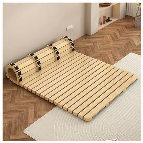 Japansk Pli Futon rullbar träram för futon madrass gästsömn sängkläder matta 190,5 cm L x 150 cm B platsbesparande bekväm modern design