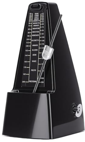 GEERYZHE Metrónomo Mecánico Profesional para Piano, Guitarra, Violín, Herramienta Clásica de Práctica de Ritmo Negro sin Necesidad de Batería, Ideal para Músicos