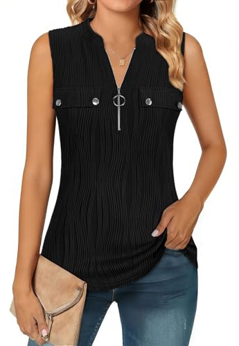 Vests for Women Summer Tops Ladies V Neck Sleeveless Tank Top | Basic Business Casual Shirts Office Work Tops S-XXL