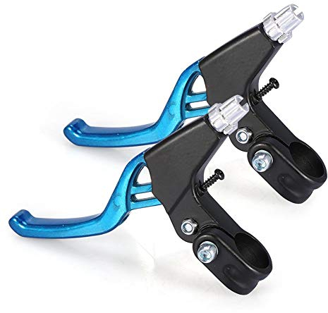 Tbest Fahrrad Bremshebel 1 Paar rennrad Fahrrad bremsgriffe Bremse Handbremsen für Fahrrad,Rot Blau Schwarz Silber Aluminiumlegierung Fahrrad Radfahren Bremspedal Griffe(Blau)