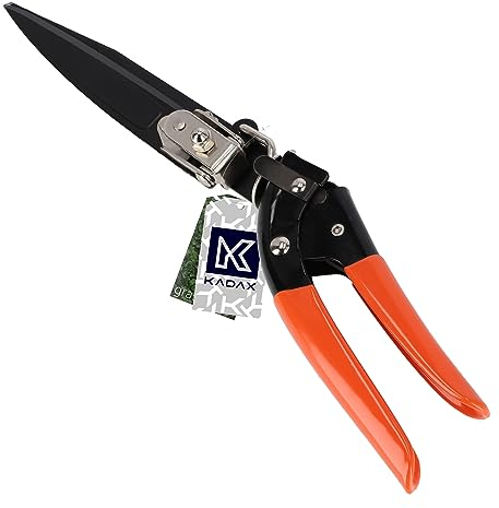 Cisaille à gazon KADAX, cisaille à gazon, lames en acier, manche en plastique, longueur : 33 cm, cisaille à gazon à main rotative, ciseaux de haute qualité, cisaille à gazon pratique