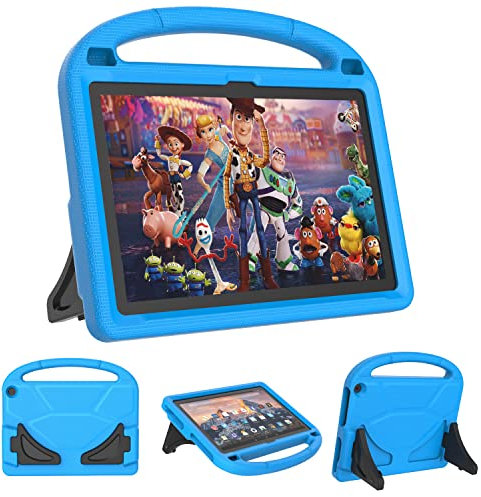 Fire HD 10 & Fire HD 10 Plus Tablet Case for Kids (13/11th Gen, 2023/2021 Release) -Mansiruyi Lightweight Shockproof Case with Handle Stand for Fire HD10 Kids&Kids Pro Tablet - Blue
