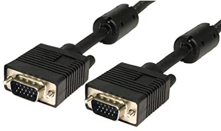 01.00m SVGA/VGA Monitor Cable Male To Male Lead Black Triple Shielded 15pin