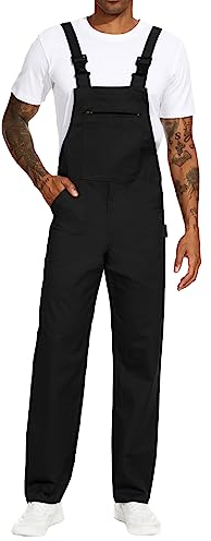 WORK IDEA Mono de trabajo para hombres con múltiples bolsillos de tecnología Mono de trabajo para hombres WORK IDEA, Negro, 3XL