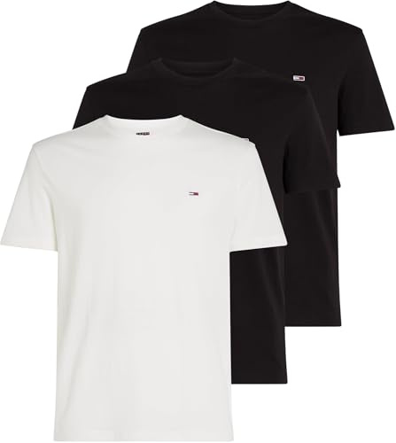 Tommy Jeans Herren TJM Xslim 3 Pack Tee Dm0dm21579 S/S T-Shirt, Multi (Ecru/Black/Black), XL EU
