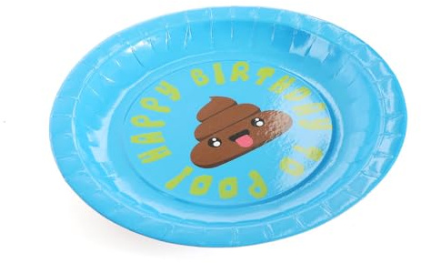 PD Outlet Emoji Poo Disposable Table Decorations – Fun and Festive Party Supplies – Perfect for Birthdays and Celebrations (16 Plates)