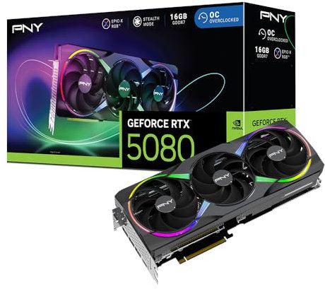 PNY Carte Graphique GeForce RTX™ 5080 16GB ARGB OC Triple Fan DLSS 4