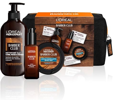 L'Oréal Men Expert Trousse Cadeau Barber Club Routine Soin Barbe et Visage -3 produits