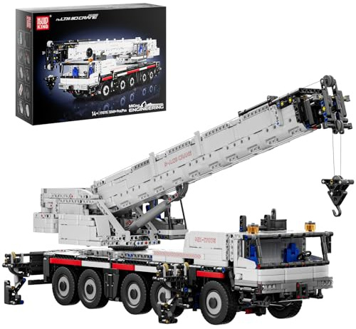 Mould King 17075 Technik Ferngesteuert Kran LKW Bausteine Spielzeug LTM 1110 Schwerlastkran Kranwagen Klemmbausteine mit Motoren Für Erwachsene Ab 14 Jahren (3248 Teile)