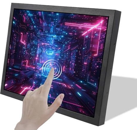 VSDISPLAY 15 tum 1024 x 768 4: 3 IPS Industrial Resistive Touch LCD-skärm | 1 000 nits, H/D VGA DVI-videoport, 75 mm/100 mm monteringshål