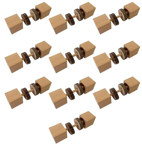 BUBEFSKD Hamster nain et recherche de nourriture, jouet en bois Habitat Dumbbell moulé pour jeu interactif animal de compagnie Hamster Chew