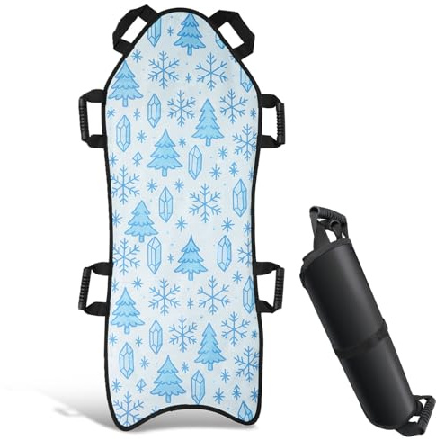 45 x 18 Foldable Snow Sled for Adults & Kids,Winter Snow Sleds with Handles for Steering, Portable Winter Sled for Snow Riding & Tobogganing (Blue)