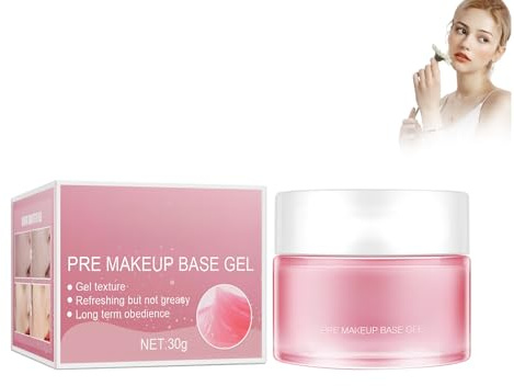 Base alisadora, base de maquillaje facial, 30 g, crema facial hidratante en gel, suaviza las arrugas y prolonga la fijación del maquillaje, textura en gel e hidratantes, efecto inmediato