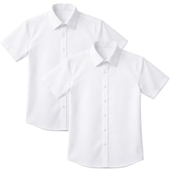 IMFAA Girls’ School Shirts 2-Pack – Premium Uniform Tops, Long & Short Sleeve Options, Non Iron, Comfortable & Durable Fabric