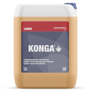 Konga Clever Enzymatic neutralt tvättmedel | Professionell enzymformel för tvättmaskiner | Tar bort protein-, styrke- och fettfläckar | pH-värde 7–8 | Färgskonsamt | 20 l koncentrat