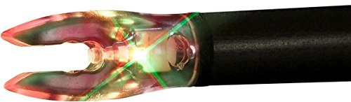 Nockturnal Fit Universal Size Strobing Red & Green Lighted Arrow Archery Nocks, 3 Pack, Red & Green Strobing