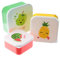 Set of 3 Plastic Lunch Boxes - Fun Fruit with Faces Design