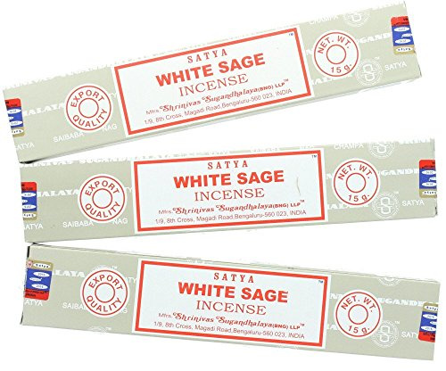 Satya Nag Champa vita salvia rökelsepinnar - 3-pack Originalförpackning