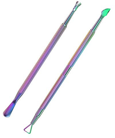 Cuticle Pusher Nail Polish Remover Stainless Steel Manicure Tool Set Gel Nail Polish Peeler Scraper Nail Care Stick Pedicure Kit for Fingernail and Toenail, opove P1, Color Gradient…