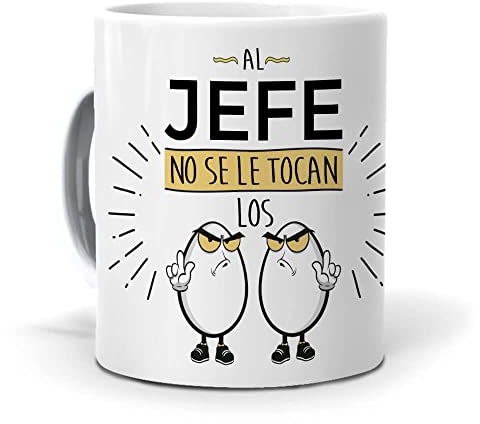 Taza de Cerámica Al Jefe no se le tocan los Huevos